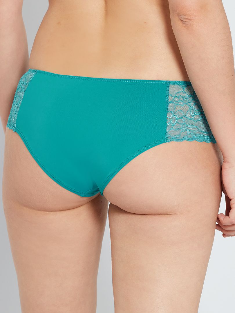 Culotte In Microfibra E Pizzo BLU Kiabi 5 00