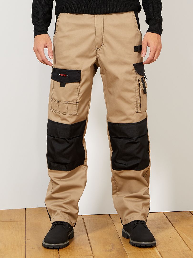 Pantaloni Da Lavoro Bicolori Beige Kiabi