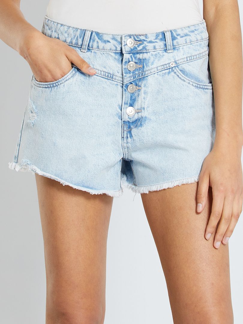 Shorts In Denim Con Cut Out Western Blu Kiabi