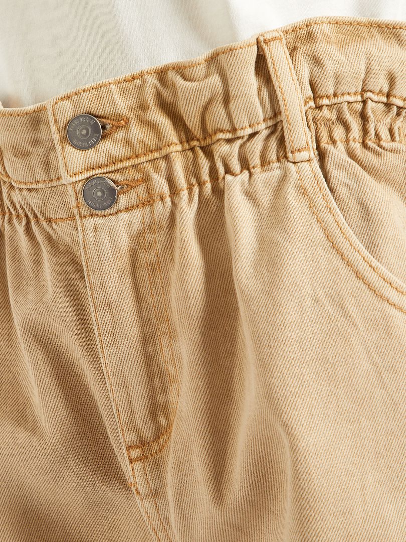 Shorts In Jeans Mom Fit A Vita Alta BEIGE Kiabi 12 00