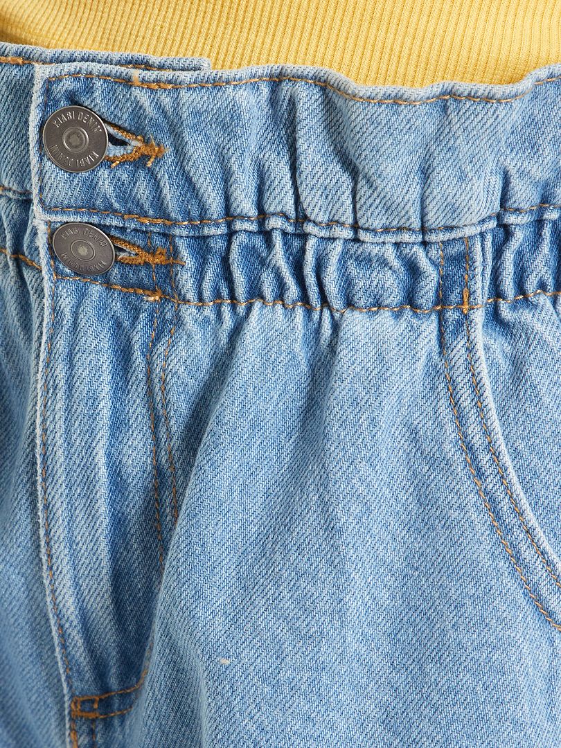 Shorts In Jeans Mom Fit A Vita Alta Blu Kiabi