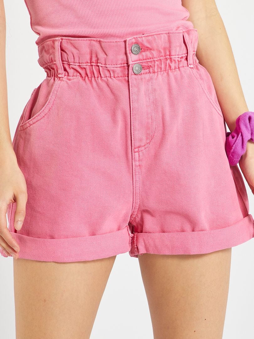 Shorts In Jeans Mom Fit A Vita Alta Rosa Kiabi