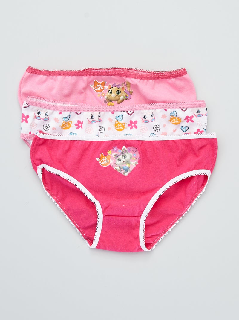 - Set di 3 slip '44 Gatti' ROSA - Kiabi