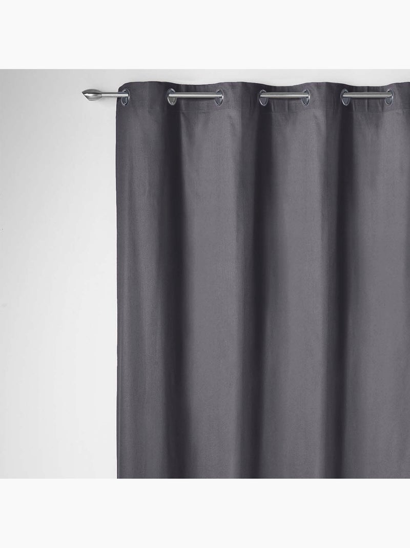 100% cotone Panama, tenda ad occhielli Blu scuro - Kiabi