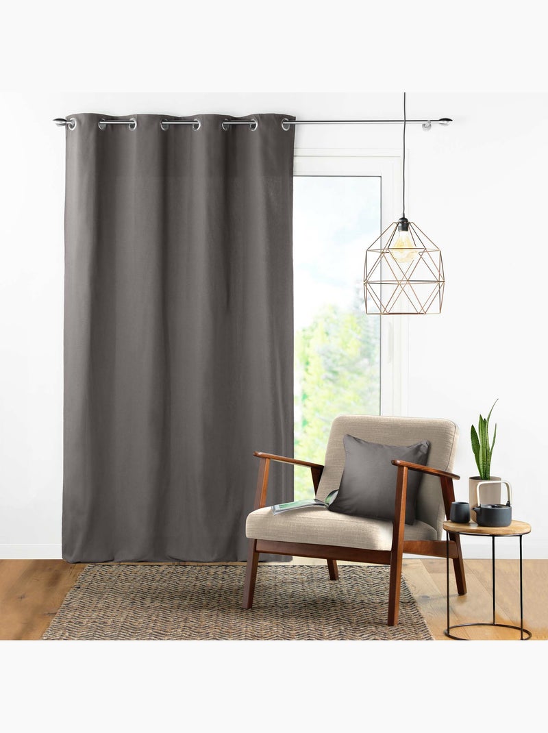 100% cotone Panama, tenda ad occhielli Tortora - Kiabi