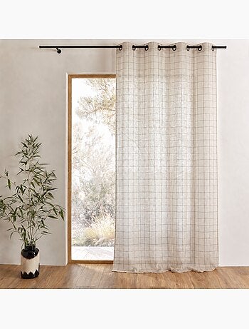 100% cotone tenda a quadri beige lourmarin