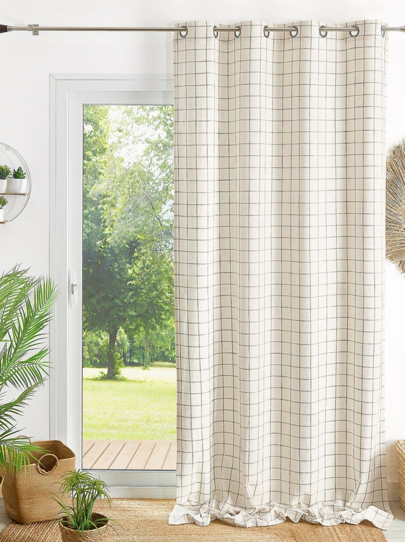 100% cotone tenda a quadri beige LOURMARIN Beige - Kiabi