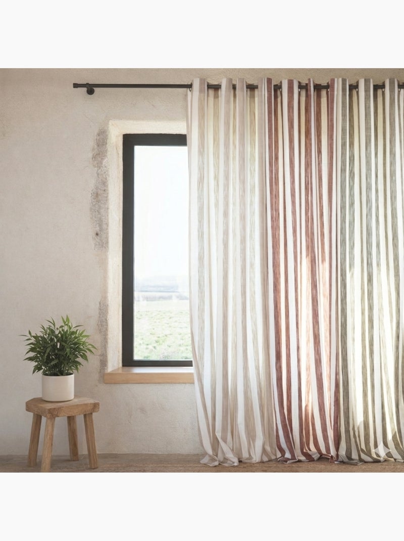 100% cotone tenda a righe larghe LOURMARIN Beige - Kiabi