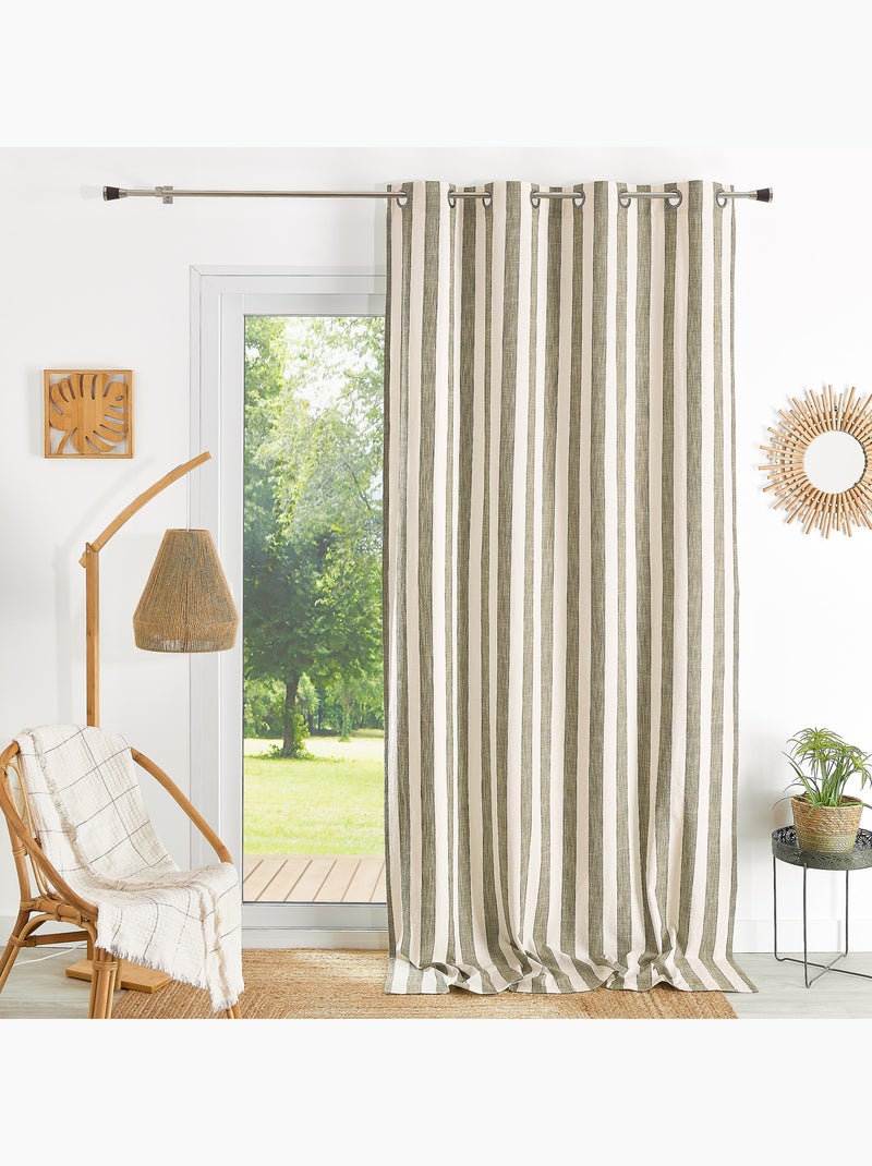 100% cotone tenda a righe larghe LOURMARIN Cachi - Kiabi
