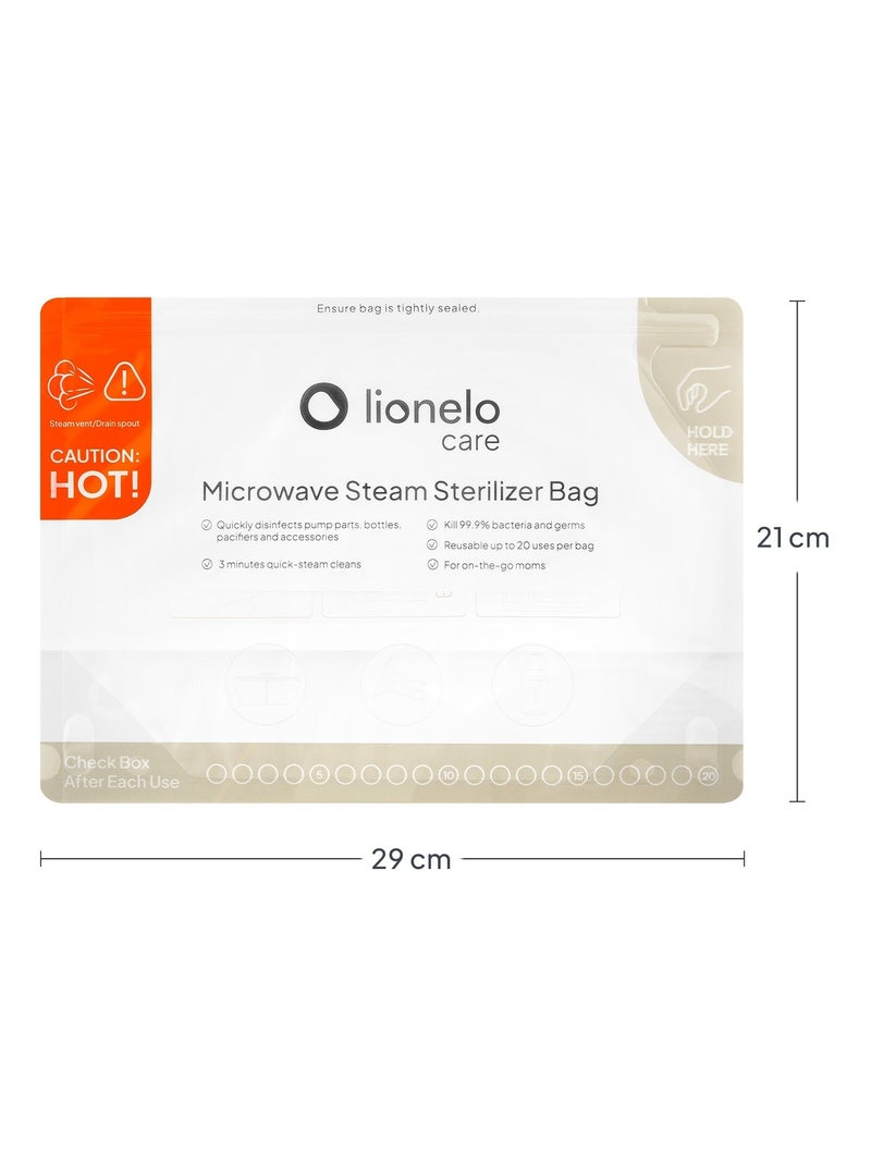 16 sacchetti sterilizzanti riutilizzabili LIONELO - adatti al microonde - per biberon e accessori Bianco - Kiabi