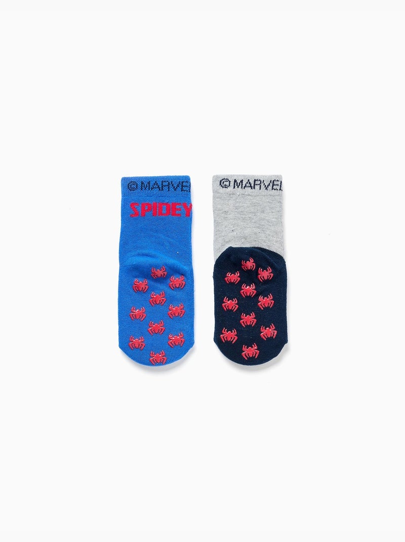 2 Calzini antiscivolo con stampa spidey Grigio blu - Kiabi