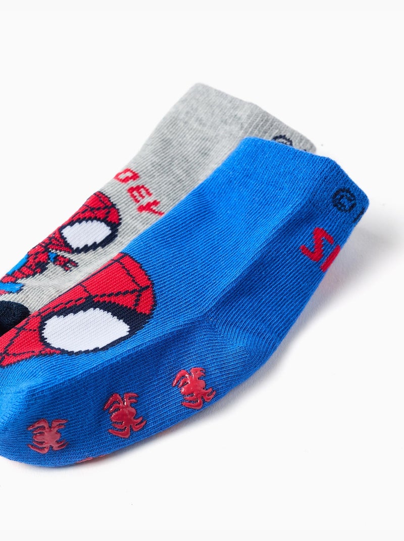 2 Calzini antiscivolo con stampa spidey Grigio blu - Kiabi