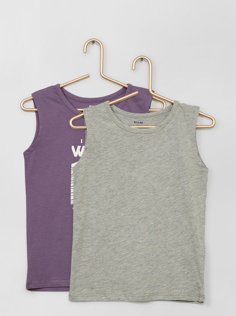 2 canotte stile 'surfista' VIOLA - Kiabi