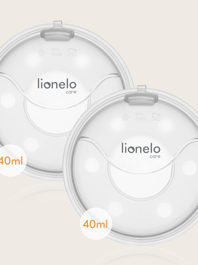 2 custodie per la raccolta del latte LIONELO Milky Plus - 2 x 40 ml - Discrete - Mani libere - Custo Bianco - Kiabi