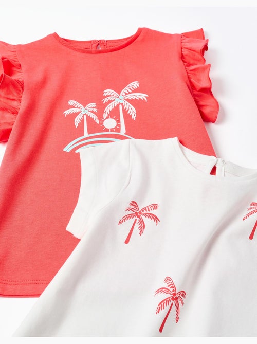 2 magliette in cotone stampate con palme - Kiabi