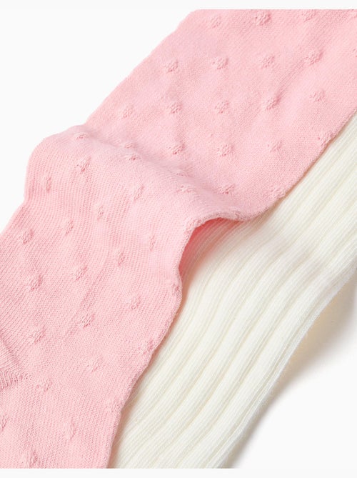 2 Paia di collant a coste/jacquard - Kiabi
