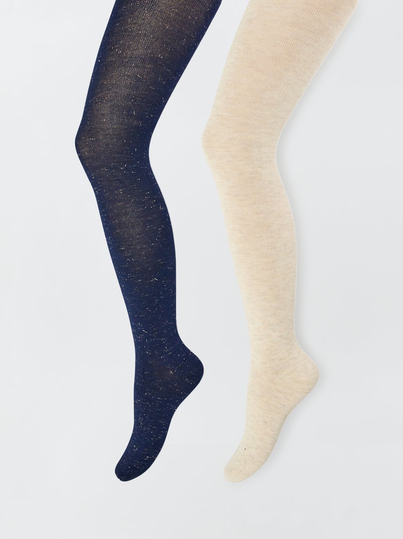 2 paia di collant caldi BEIGE - Kiabi