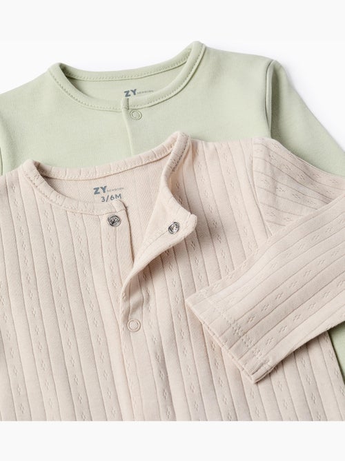 2 Tutina in cotone a coste/lisci - Kiabi