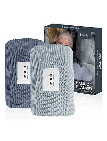 2 x Coperta in bambù - LIONELO - 75 x 100 cm - Coperta per passeggino - Ipoallergenica