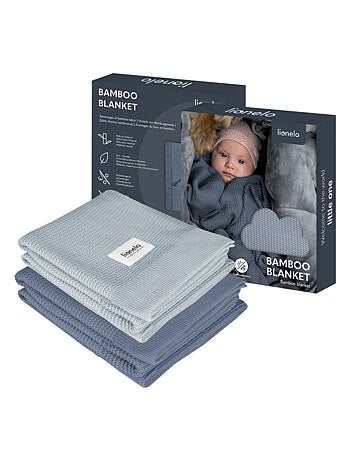 2 x Coperta in bambù - LIONELO - 75 x 100 cm - Coperta per passeggino - Ipoallergenica
