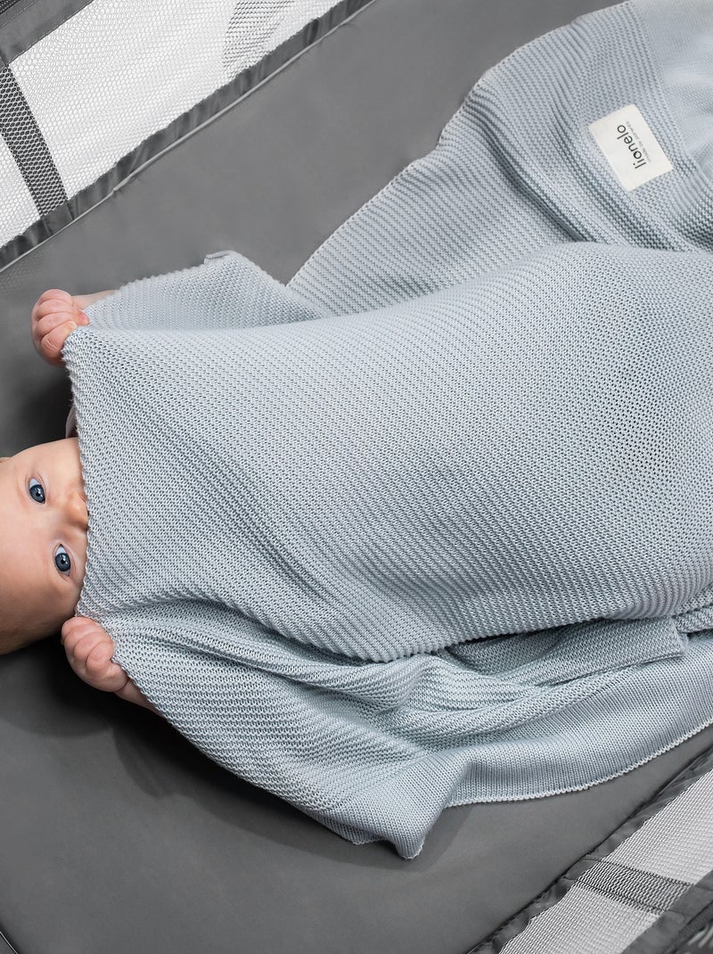 2 x Coperta in bambù - LIONELO - 75 x 100 cm - Coperta per passeggino - Ipoallergenica Blu grigio - Kiabi