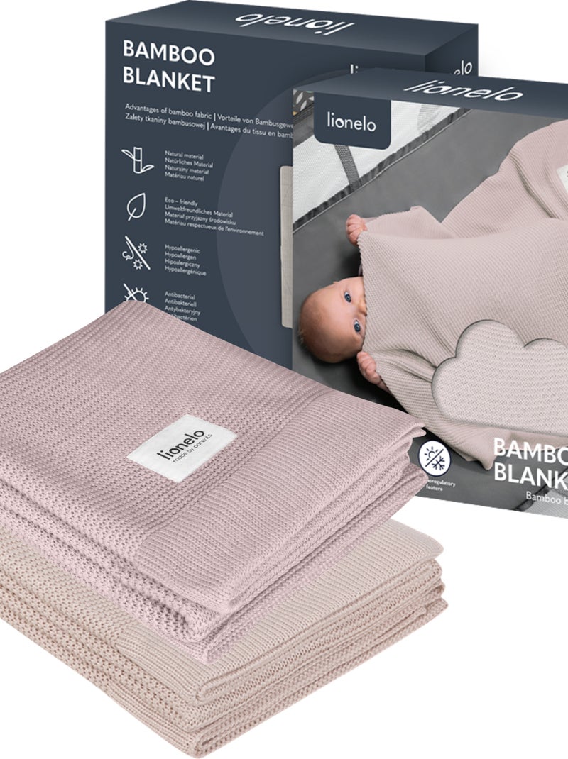 2 x Coperta in bambù - LIONELO - 75 x 100 cm - Coperta per passeggino - Ipoallergenica Multicolore - Kiabi