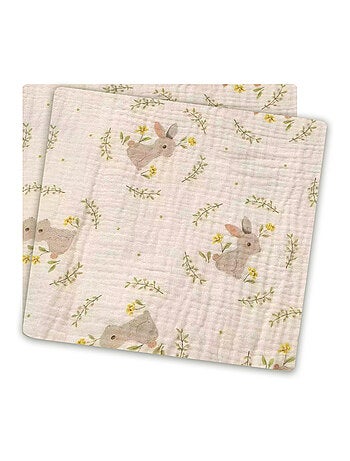 2 x Fasce di garza di cotone, design coniglio, Les Chatounets