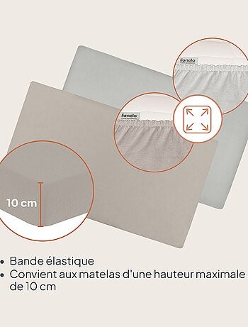 2 x Lenzuola con angoli in bambù per lettino - LIONELO - Lettino da viaggio - 120 x 60 cm - Universa