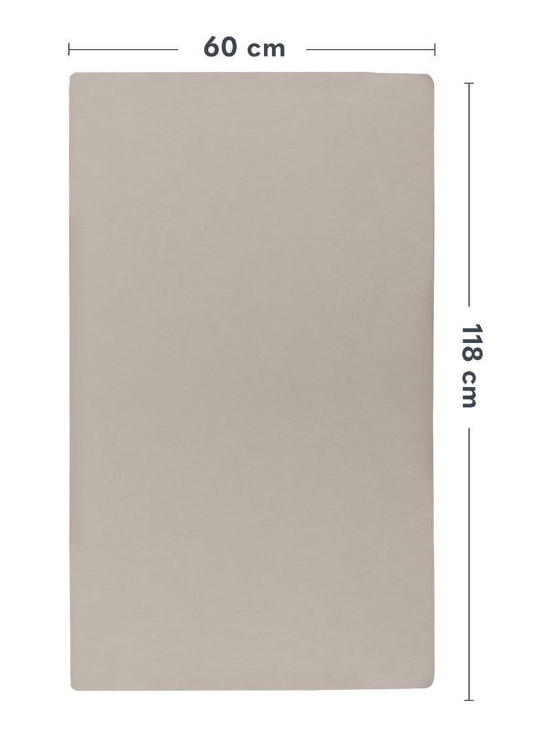 2 x Lenzuola con angoli in bambù per lettino - LIONELO - Lettino da viaggio - 120 x 60 cm - Universa Beige/Bianco - Kiabi