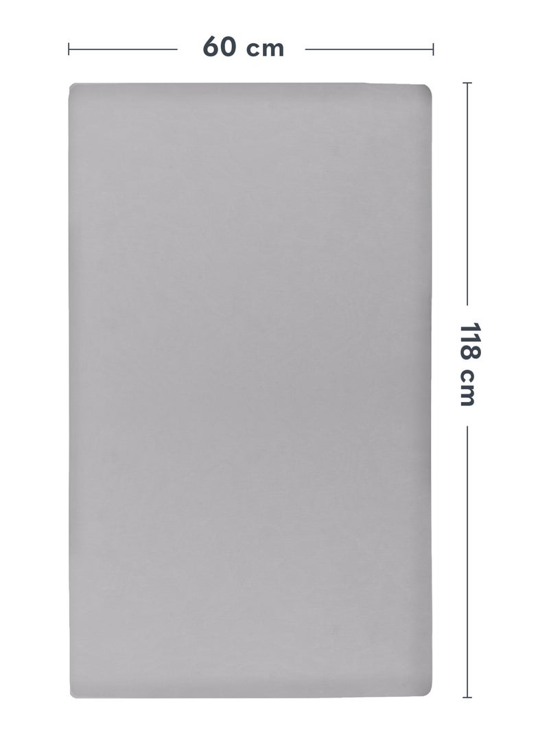 2 x Lenzuola con angoli in bambù per lettino - LIONELO - Lettino da viaggio - 120 x 60 cm - Universa Grigio bianco - Kiabi