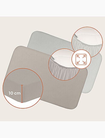 2 x Lenzuola con angoli in bambù per lettino per bambini - LIONELO - Co-sleeping e culla - 80 x 40 c