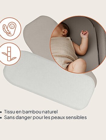 2 x Lenzuoli con angoli in bambù per culle - LIONELO - Universali - 70 x 30 cm