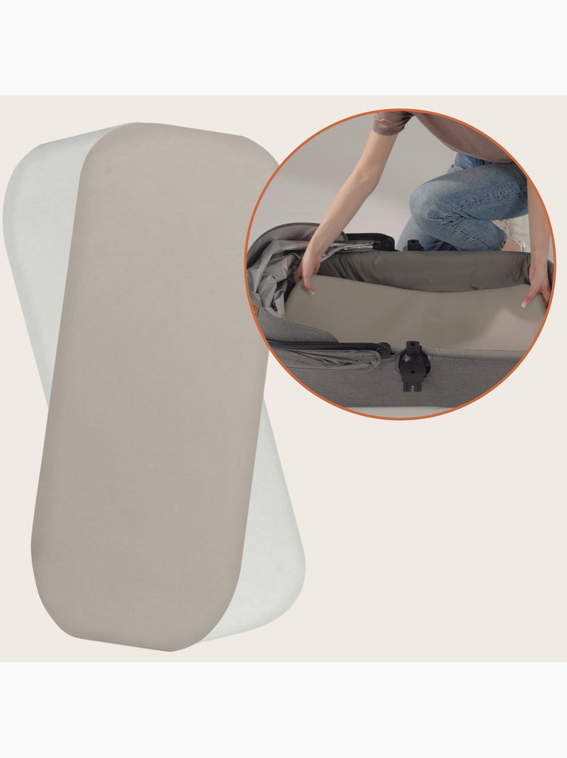 2 x Lenzuoli con angoli in bambù per culle - LIONELO - Universali - 70 x 30 cm Beige/Bianco - Kiabi