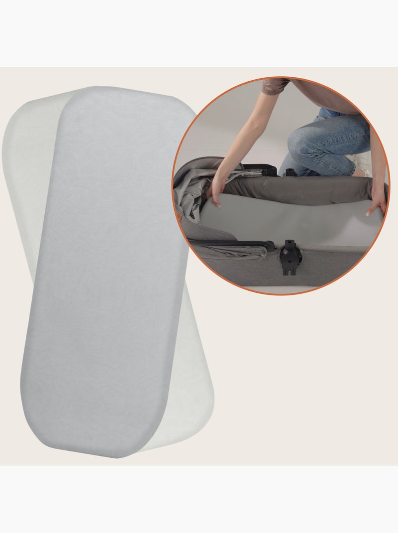 2 x Lenzuoli con angoli in bambù per culle - LIONELO - Universali - 70 x 30 cm Grigio bianco - Kiabi