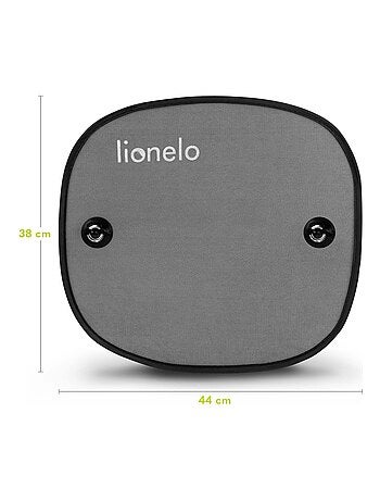 2 x Parasole per auto 44x38 cm - LIONELO - Universali per bambini - Protezione UV - Nero