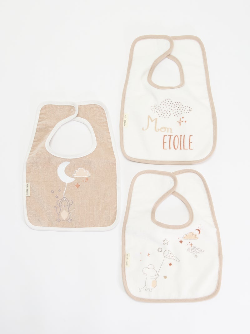 3 bavaglini stampati Beige - Kiabi
