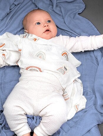 3 fasce per neonati in cotone e bambù naturale LIONELO - 120x120