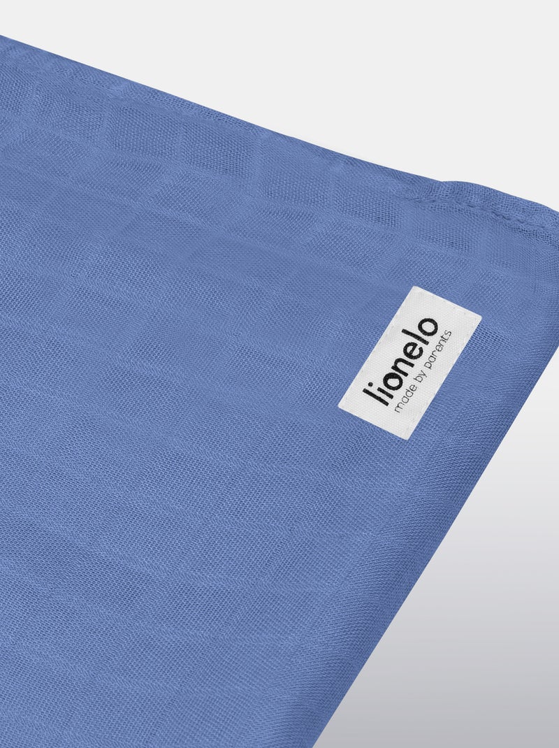 3 fasce per neonati in cotone e bambù naturale LIONELO - 120x120 Blu - Kiabi