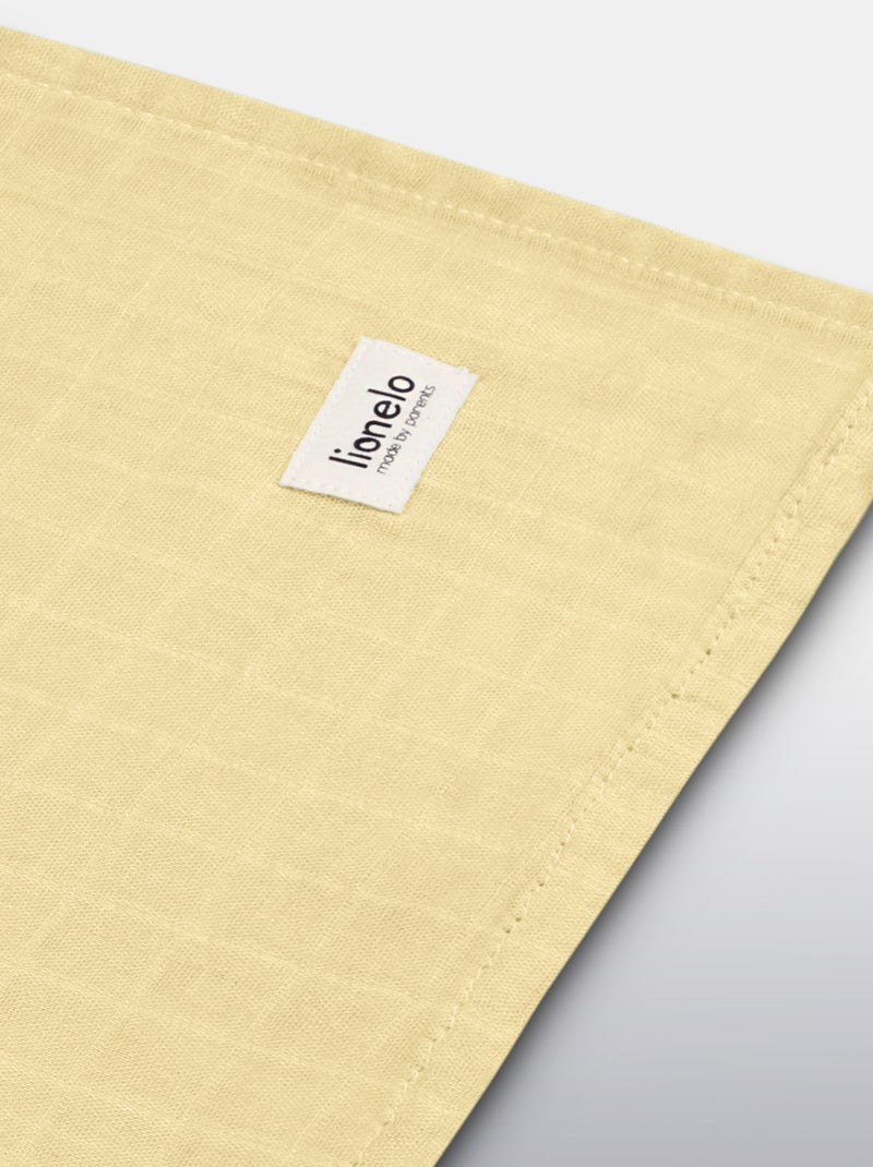 3 fasce per neonati in cotone e bambù naturale LIONELO - 120x120 Giallo - Kiabi