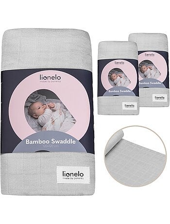 3 fasce per neonati in cotone e bambù naturale LIONELO - 120x120