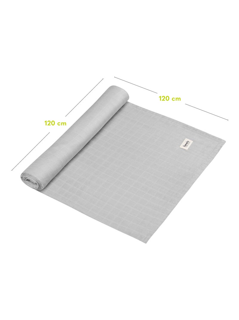 3 fasce per neonati in cotone e bambù naturale LIONELO - 120x120 Grigio - Kiabi