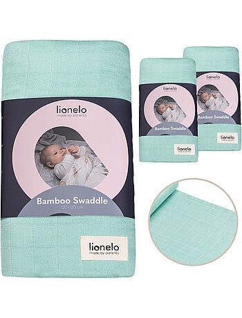 3 fasce per neonati in cotone e bambù naturale LIONELO - 120x120