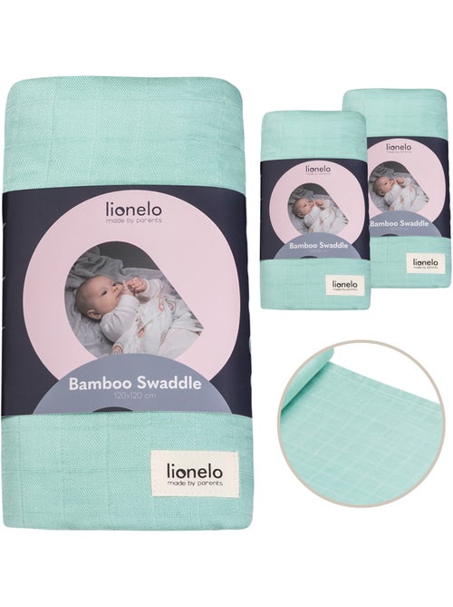 3 fasce per neonati in cotone e bambù naturale LIONELO - 120x120 - Kiabi