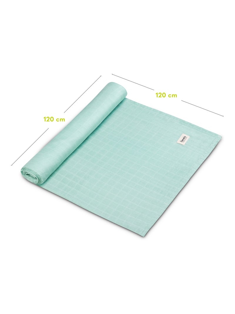 3 fasce per neonati in cotone e bambù naturale LIONELO - 120x120 Menta - Kiabi