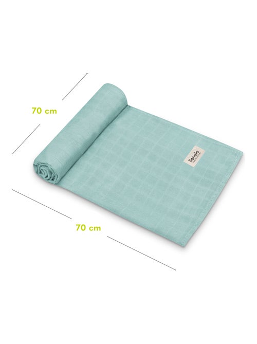 3 fasce per neonati in cotone e bambù naturale LIONELO - 70x70 cm - Antibatteriche - Kiabi