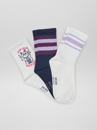 3 paia di calzini stile 'tennis'