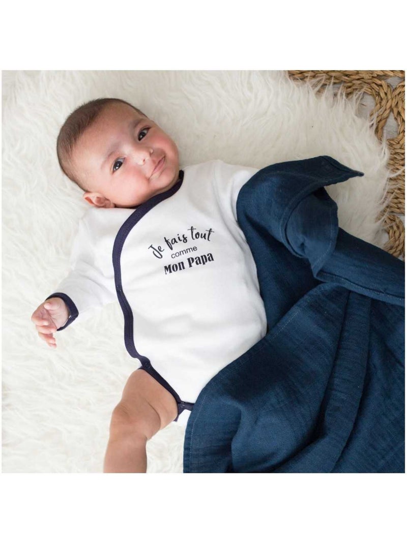 3 teli mussola di cotone Blu cielo - Kiabi