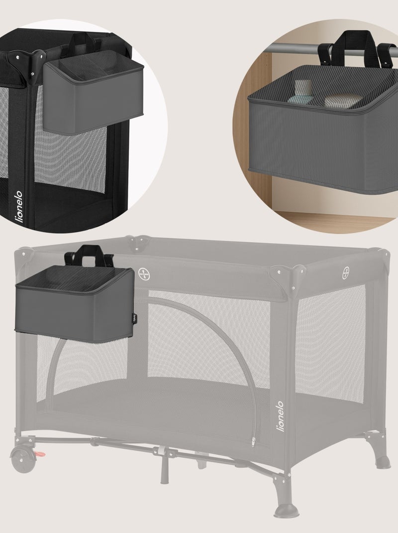 3 x LIONELO Organizer da appendere per culla - Porta pannolini - Cestino Grigio - Kiabi