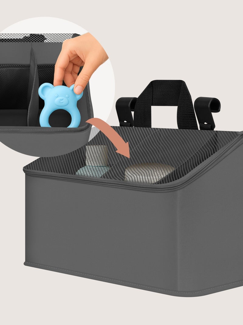 3 x LIONELO Organizer da appendere per culla - Porta pannolini - Cestino Grigio - Kiabi