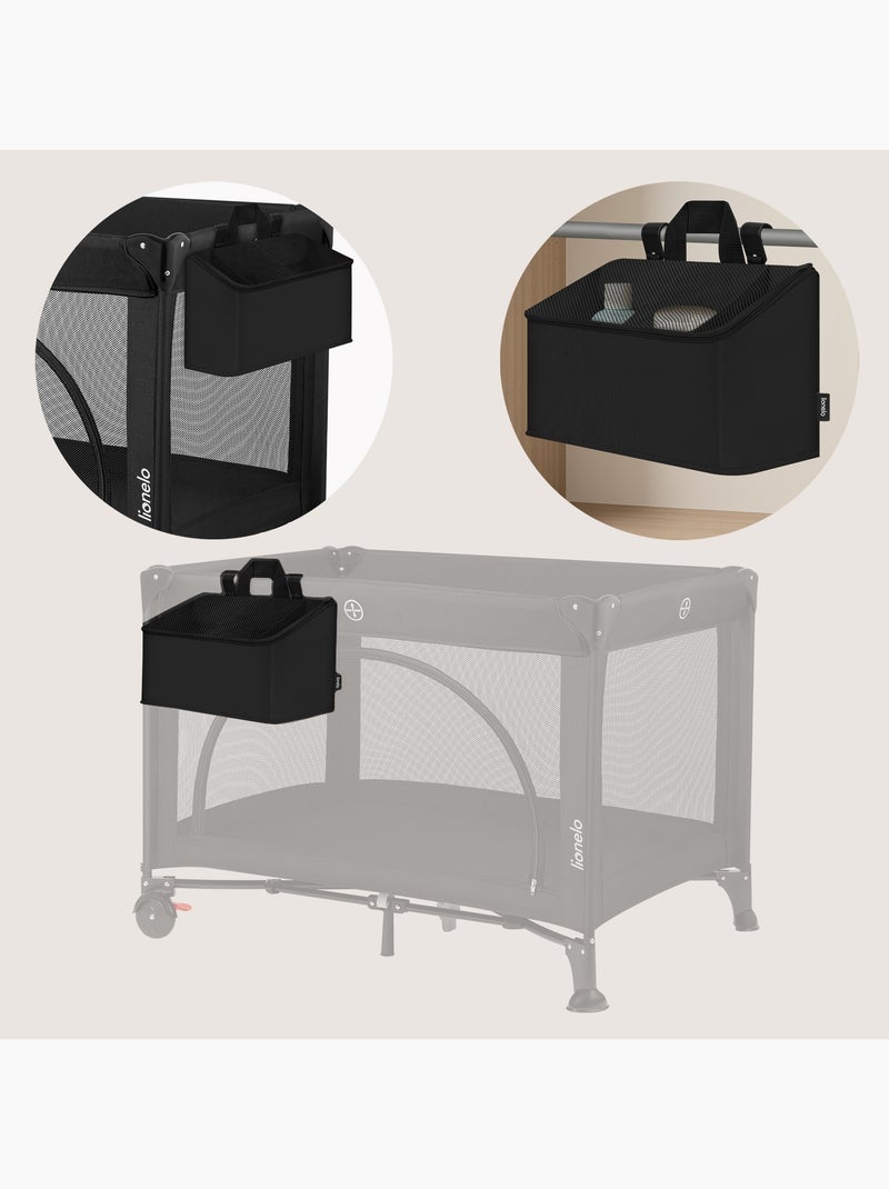 3 x LIONELO Organizer da appendere per culla - Porta pannolini - Cestino Nero - Kiabi